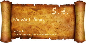 Sárvári Áron névjegykártya